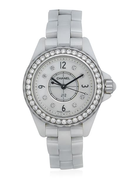 chanel watch white|chanel white watch with diamonds.